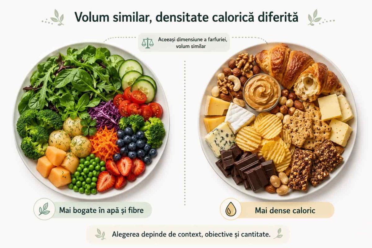 Diferența dintre alimente cu densitate calorică redusă și ridicată